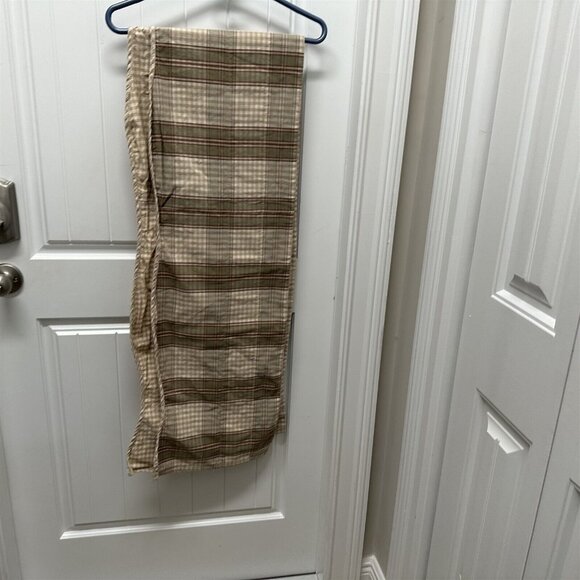 Waverly Valance Tan Sage Plaid Gingham Scalloped - Picture 1 of 7